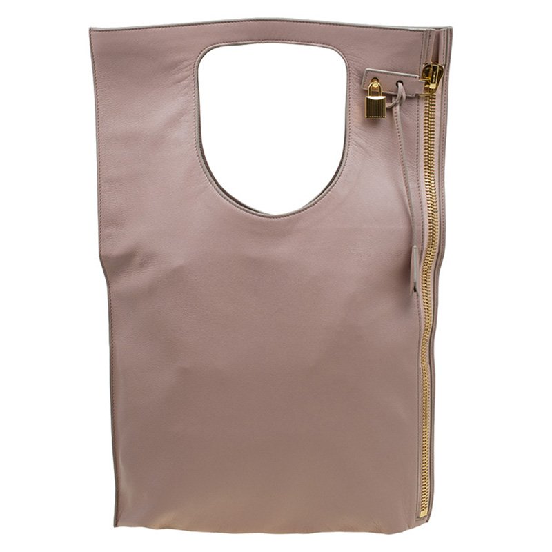 Tom Ford Blush Nude Leather Large Fold Over Alix Tote Tom Ford | TLC