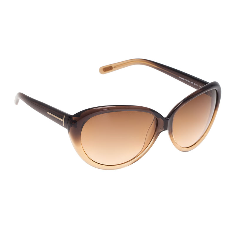 Pre Owned Tom Ford Brown Anabelle Cat Eye Sunglasses