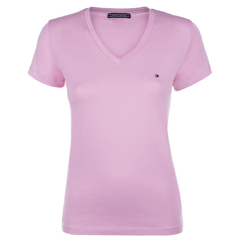 bekvemmelighed Perle cyklus Tommy Hilfiger Pink Logo V Neck Tshirt M Tommy Hilfiger | TLC