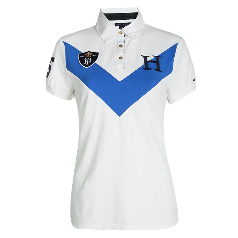 Tommy Hilfiger White Short Sleeve Polo T-Shirt L