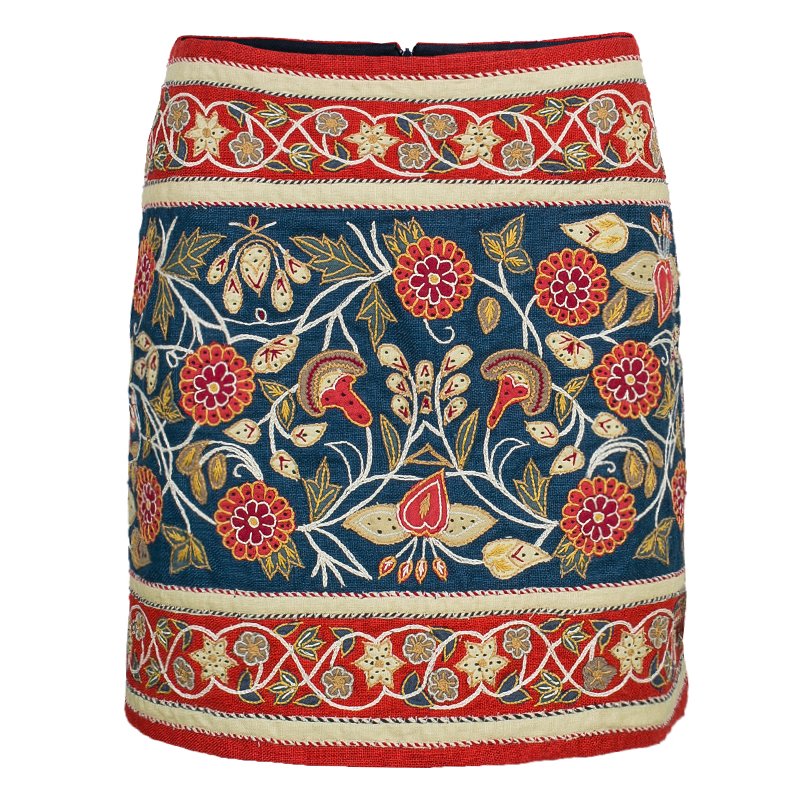 Pre Owned Tory Burch Wade Multicolor Floral Print Skirt S