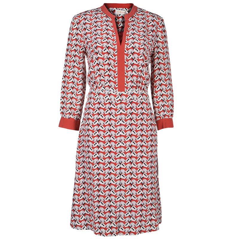 Tory Burch Red Abstract Print Dress M