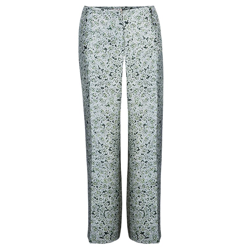 Pre Owned Tory Burch Green Print Trousers L