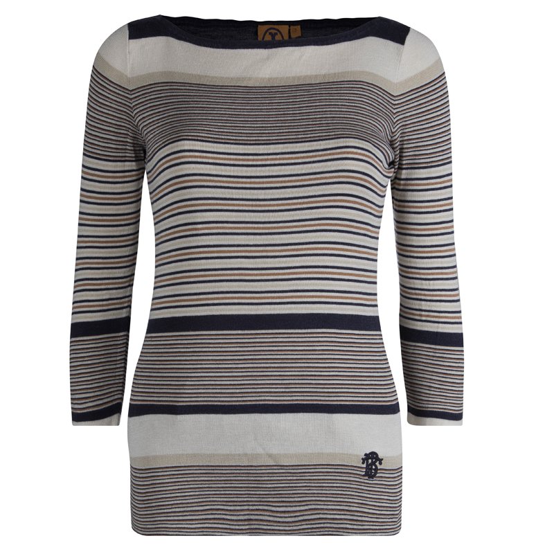 Pre Owned Tory Burch Multicolor Striped Sweater S
