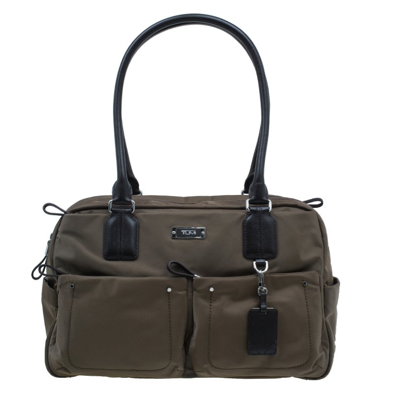 Tumi Fatigue Green Nylon Voyageur Geneva Carry All Bag
