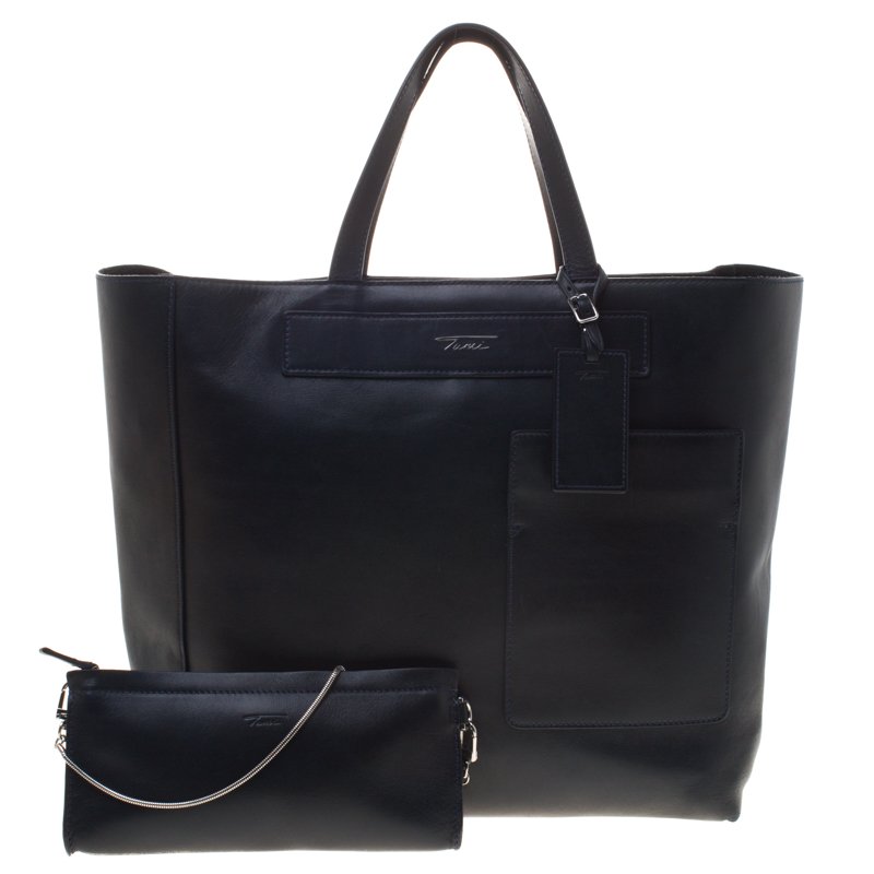 Tumi Navy Blue Leather Boulevard Tote