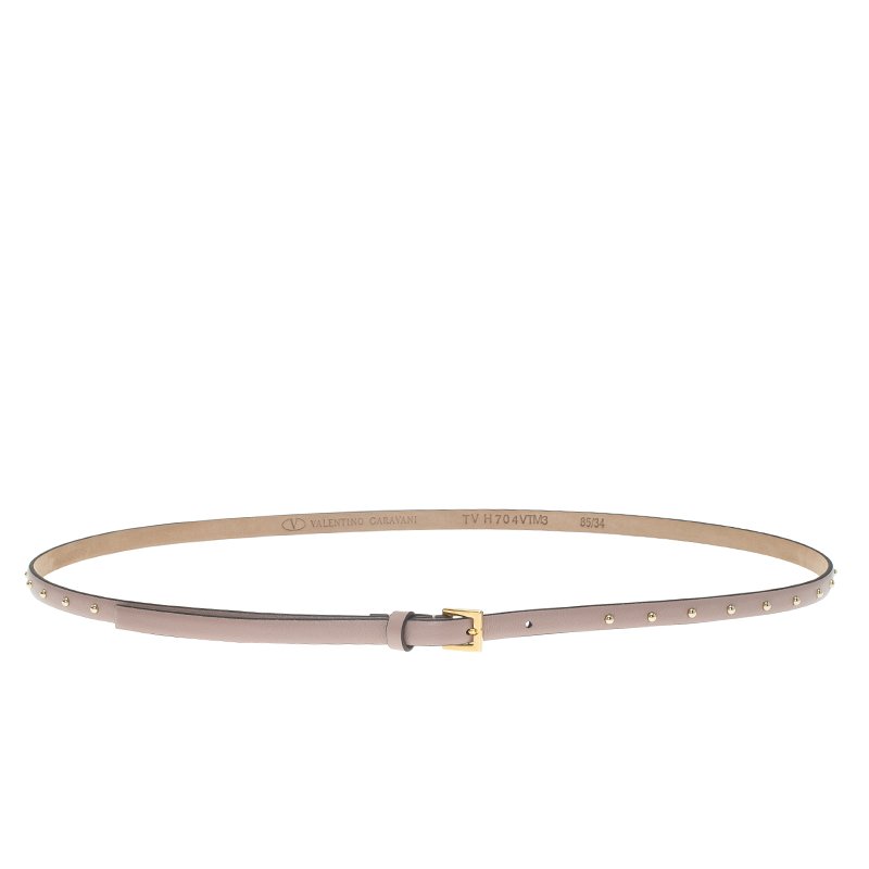 مملوكة مسبقًا حزام سكيني فالنتيو جلد مرصع بيج 85 سم