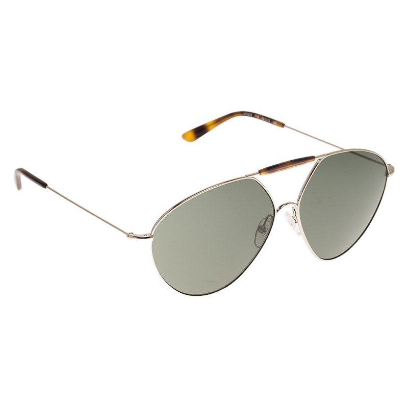 مملوكة مسبقًا Valentino Tortoise and Silver V122S Aviator Sunglasses