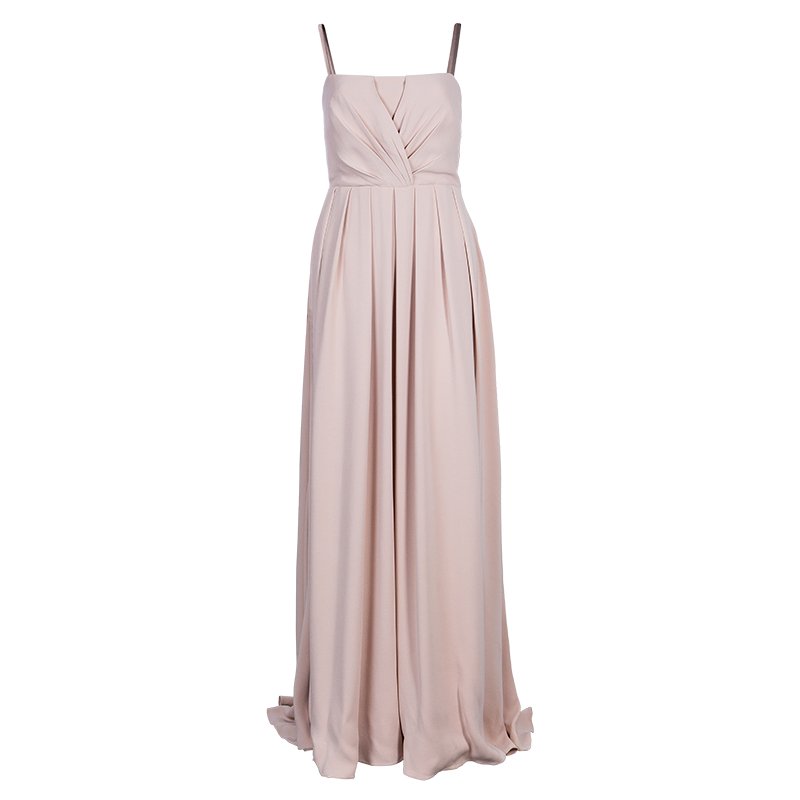 Pre Owned Valentino Nude Evening Gown M