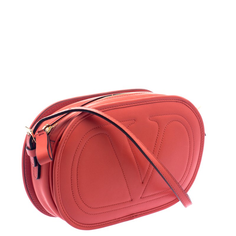 Only 519.60 usd for Valentino Bag, Red Leather V-logo Crossbody