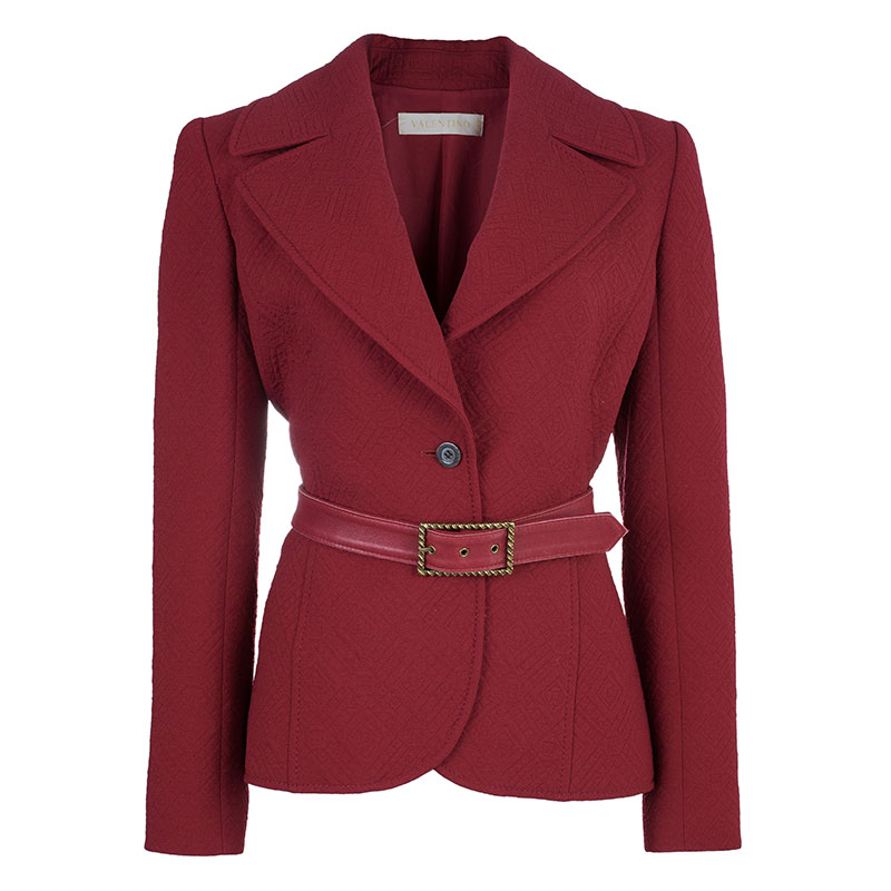 Pre Owned Valentino Red Quilted Jacket M