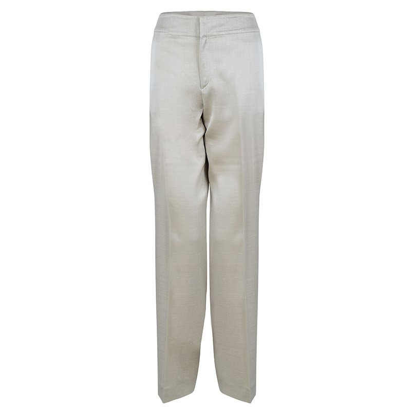Pre Owned Valentino Beige Tailored Trousers M