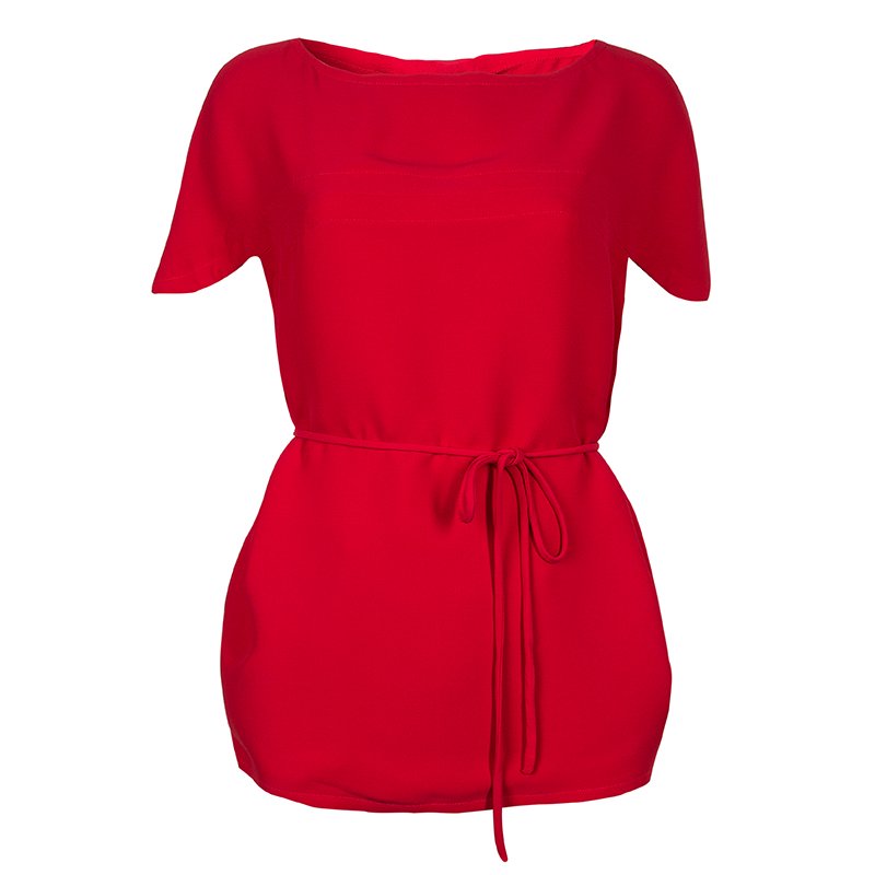 Pre Owned توب فالنتينو كوكون أحمر M