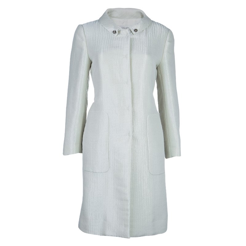 Valentino Metallic Cream Coat M