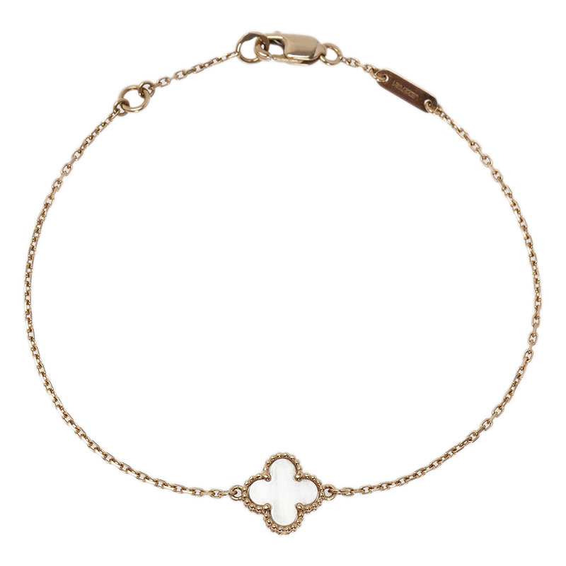 Pre Owned سوار فان كليف آند اربلز سويت ألهامبرا عرق لؤلؤ ذهب أصفر