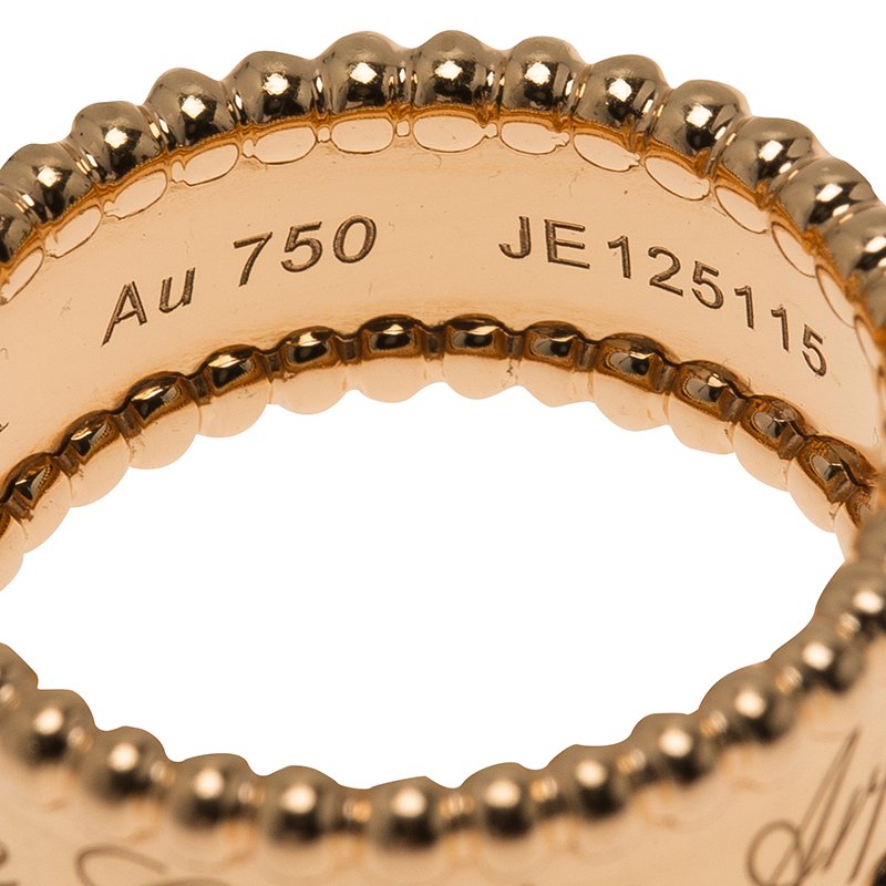 Van Cleef & Arpels Perlée Signature Ring 18k Rose Gold sz 51