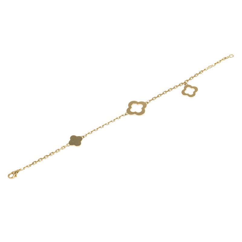 Van Cleef & Arpels Byzantine Alhambra 3-Motifs Yellow Gold Bracelet