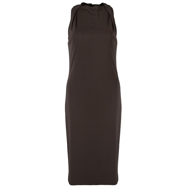 Pre Owned Vera Wang Brown Sleeveless Dress XS