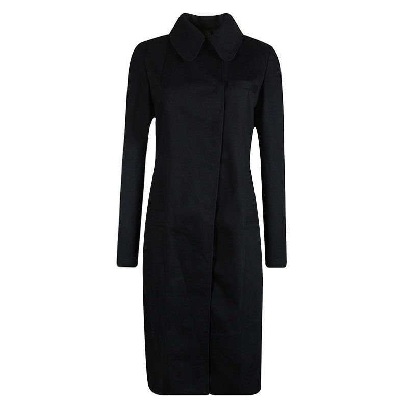 Vera Wang Black Denim Overcoat S