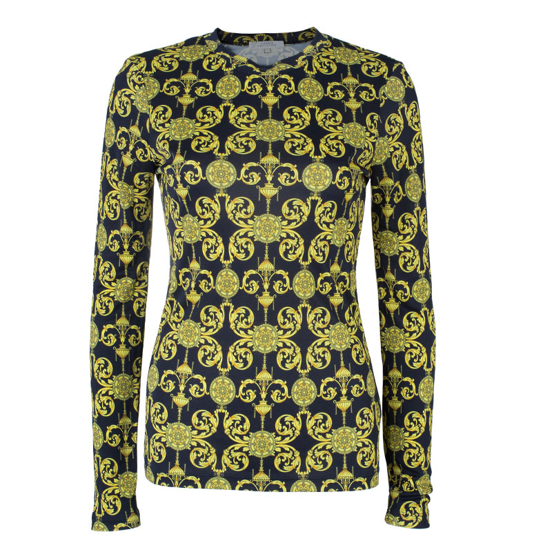 Pre Owned Versace Baroque-Print Top M