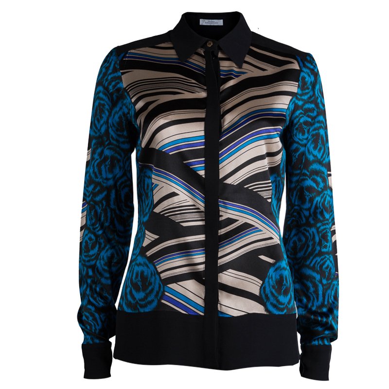Pre Owned Versace Collection Multicolor Printed Silk Shirt S