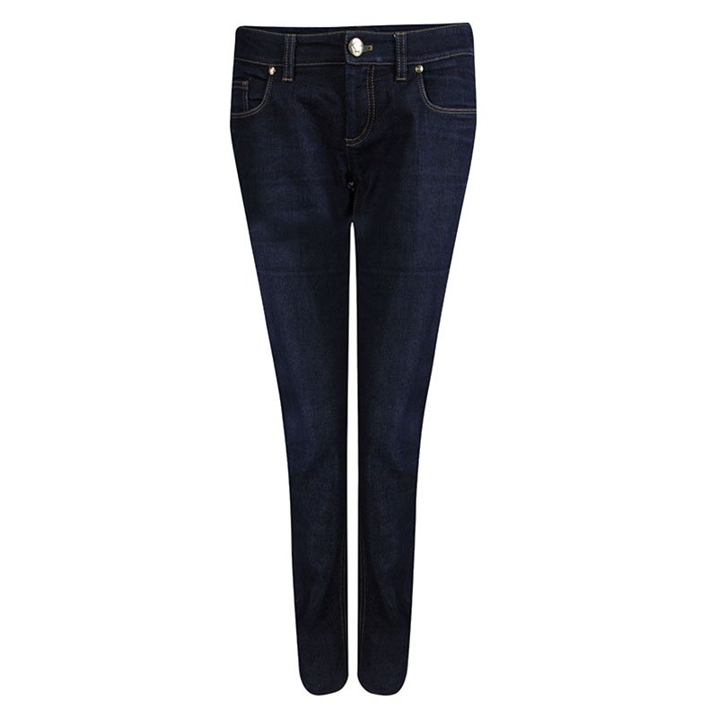 Versace Indigo Dark Wash Denim Straight Fit Jeans M