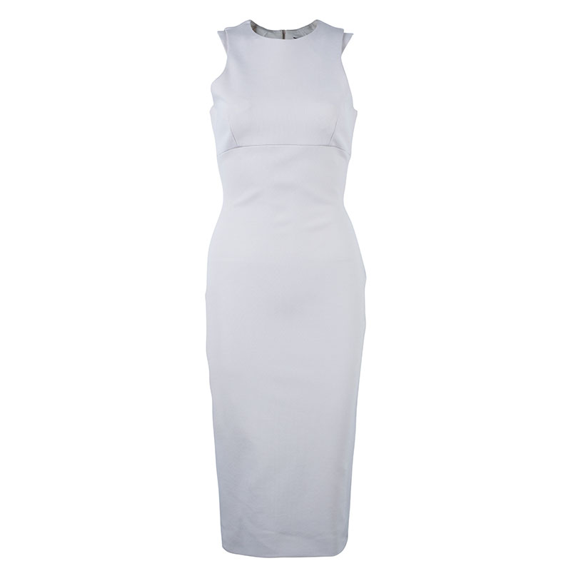 Pre Owned Victoria Beckham Beige Shift Dress M