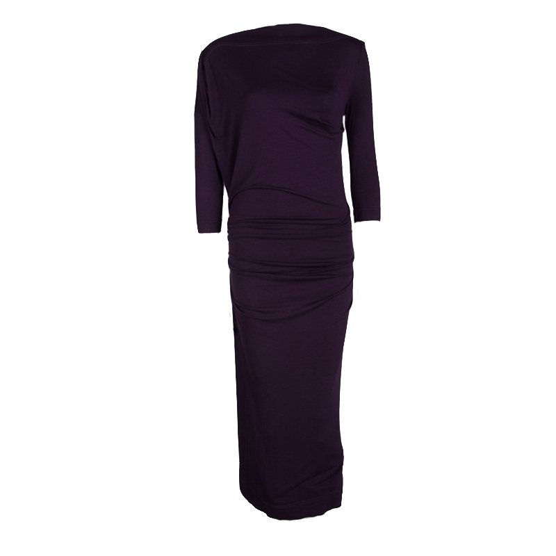Vivienne Westwood Anglomania Purple Knit Draped Midi Dress S