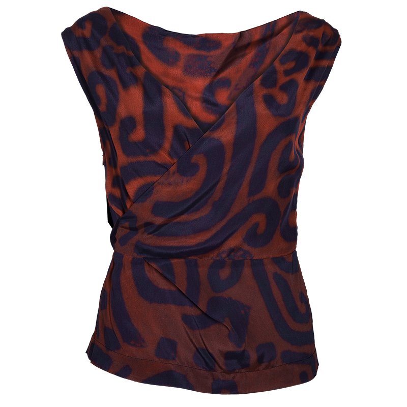 Pre Owned Vivienne Westwood Anglomania Printed Backless Top S