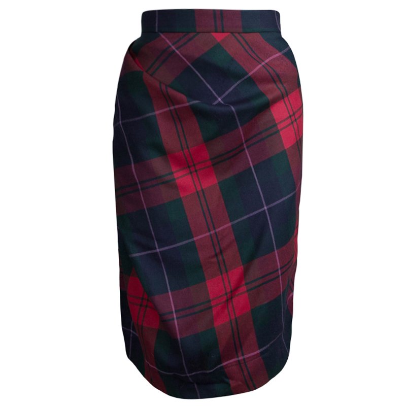 Vivienne Westwood Anglomania Plaid Wool Draped Philosophy Skirt L