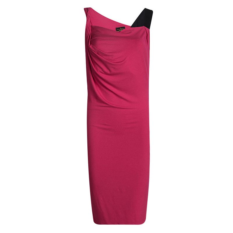 Vivienne Westwood Anglomania Red Contrast Strap Drape Detail Dress S