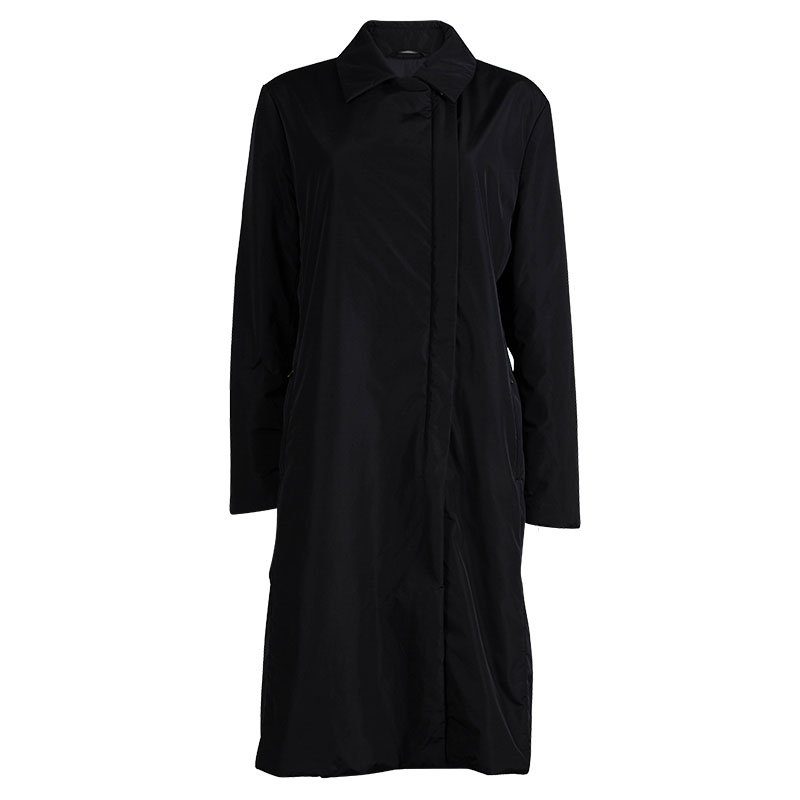 Pre Owned Weekend Max Mara Black Padded Nylon Overcoat M