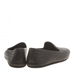 مملوكة مسبقًا Bottega Veneta Black Intrecciato Leather Loafers Size 44