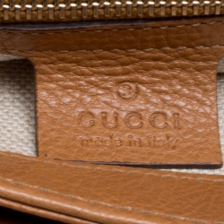 Pre Owned Gucci Tan Leather Medium Marrakech Flap Messenger Bag