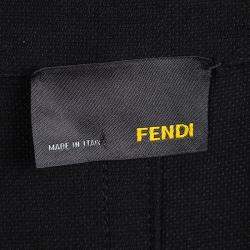 Fendi Black Cotton Double Breasted Dress Coat S