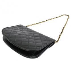 Pre Owned حقيبة كتف شانيل جلد خروف سوداء