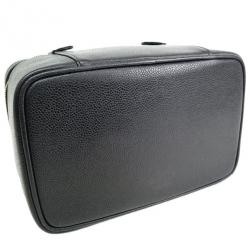 مملوكة مسبقًا حقيبة شانيل أيست ويست جلد كافيار أسود للمكياج