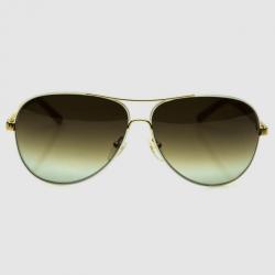 Pre Owned Chloé Gold and White CE102S Aviator Sunglasses