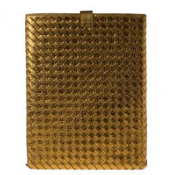 Bottega Veneta Oro Bruciato Intrecciato Ayers iPad Case