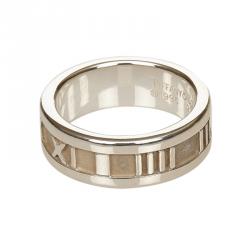 Tiffany & Co. Atlas Silver Medium Band Ring Size 55