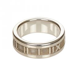 Tiffany & Co. Atlas Silver Medium Band Ring Size 55