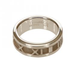 Tiffany & Co. Atlas Silver Medium Band Ring Size 55