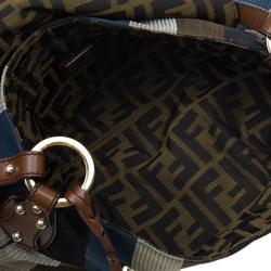 Pre Owned Fendi Multicolor Striped Canvas Limited Edition Chef Flap Bag