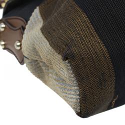 Pre Owned Fendi Multicolor Striped Canvas Limited Edition Chef Flap Bag