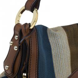 Pre Owned Fendi Multicolor Striped Canvas Limited Edition Chef Flap Bag