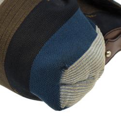 Pre Owned Fendi Multicolor Striped Canvas Limited Edition Chef Flap Bag