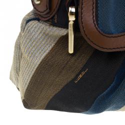 Pre Owned Fendi Multicolor Striped Canvas Limited Edition Chef Flap Bag