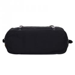 Pre Owned Prada Black Nylon Jacquard Bowling Bag