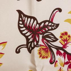 Prada White Floral Print Silk Square Scarf