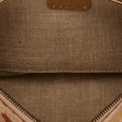 Pre Owned Celine Gold Metallic Pattern Suede Shoulder Bag